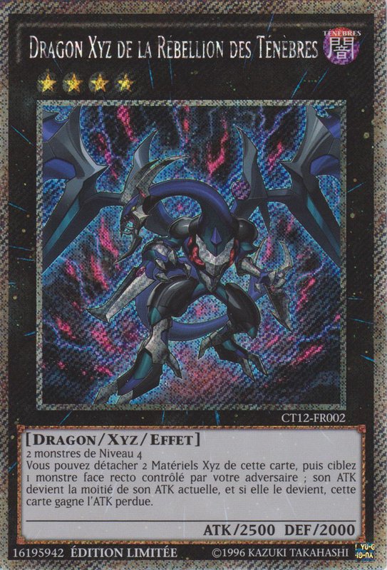 CT12-FR002 Dragon Xyz de la Rébellion des Ténèbres Platinum Secret Rare