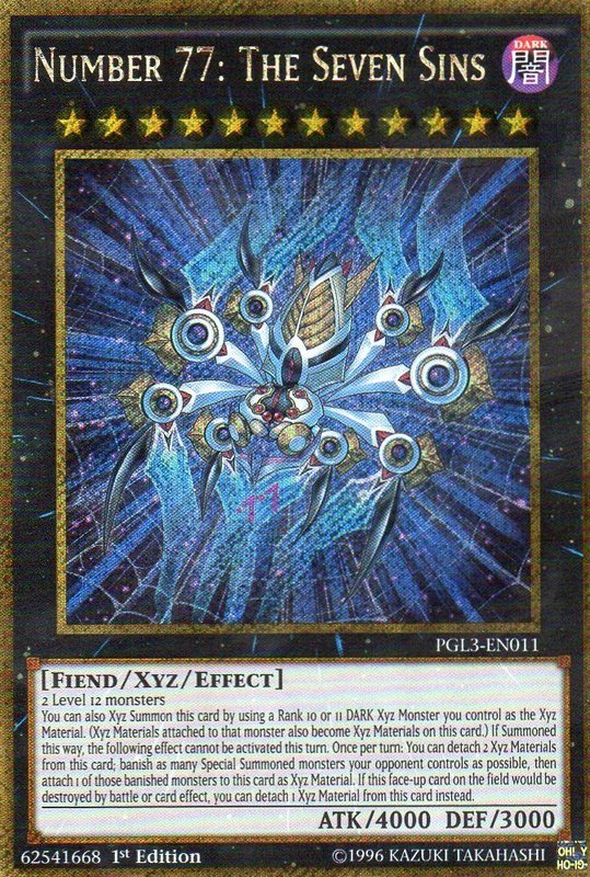 PGL3-EN011 Number 77: The Seven Sins Gold Secret Rare