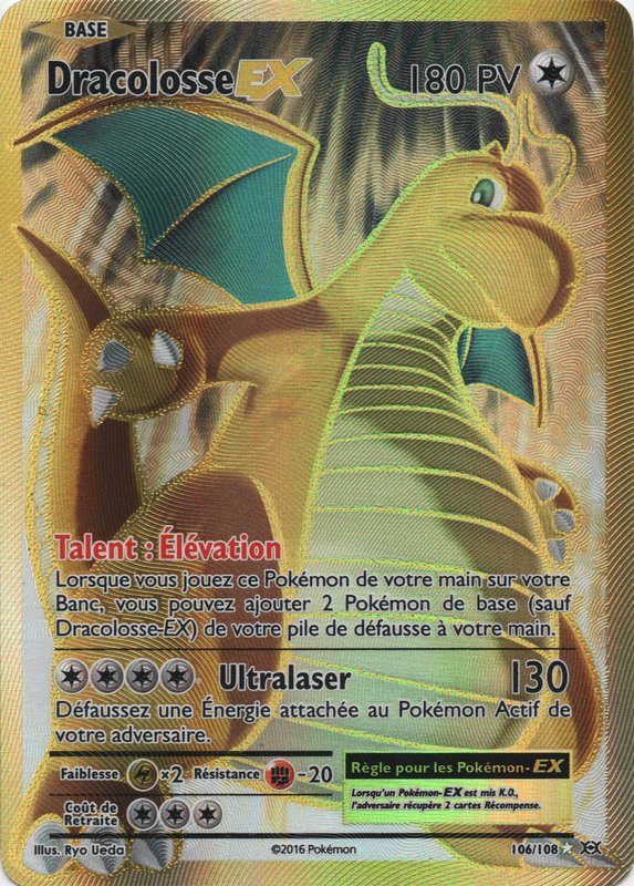 POKEMON Deux cartes : Dracolosse EX (Full Art) de l'édi…