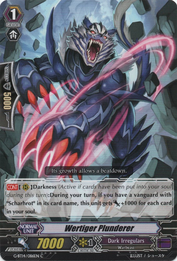 G Bt14 086en Wertiger Plunderer Cardfight Vanguard