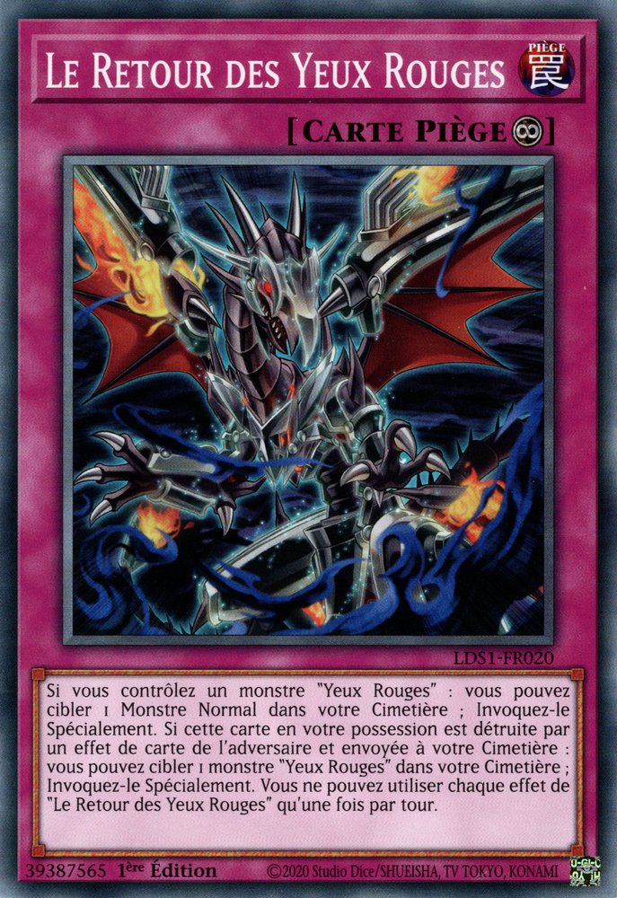 Carte Yu-Gi-Oh! LDS1-DE001 - Dragon Noir Aux Yeux Rouges (Édition 1ère, Ultra Rare, Allemand) - État Near Mint/Mint