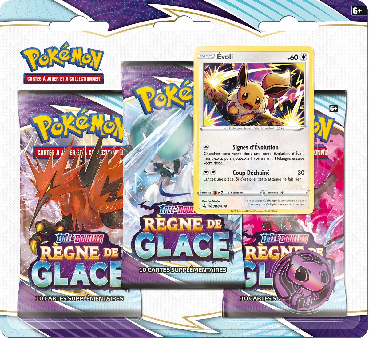 Pack 3 Boosters Pokémon Épée et Bouclier 6 - Version Évoli