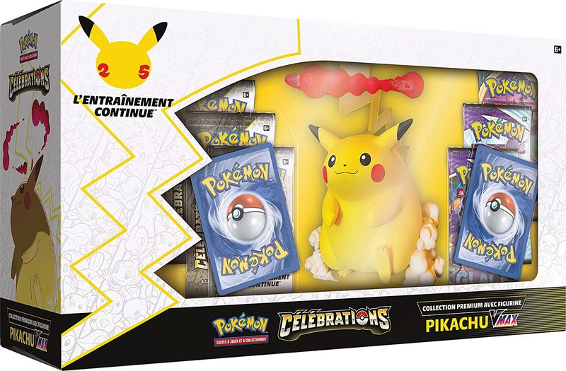 Coffret Premium Figurine Pikachu VMAX Pokémon 25 ans