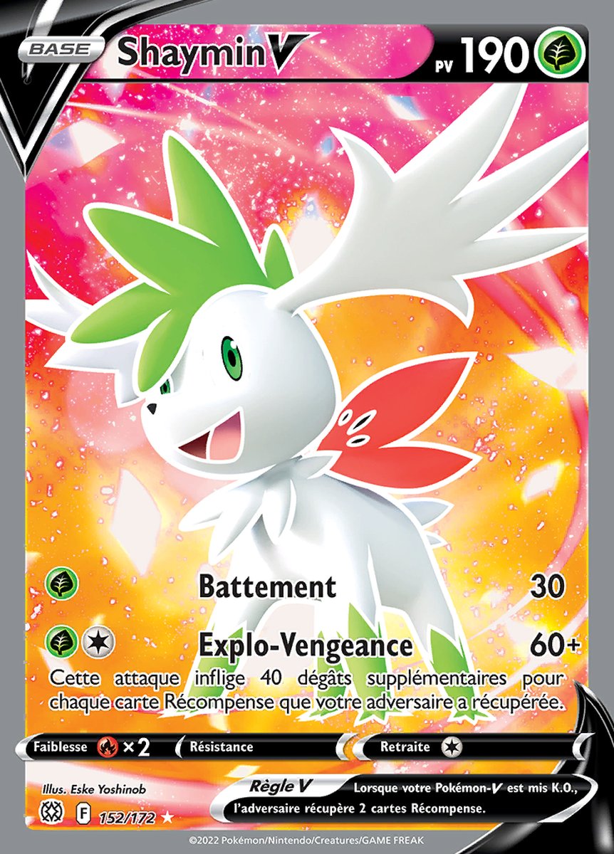 Carte Pokemon SHAYMIN 013/172 V Ultra Rare Epée et Bouclier 9 EB09 FR NEUF