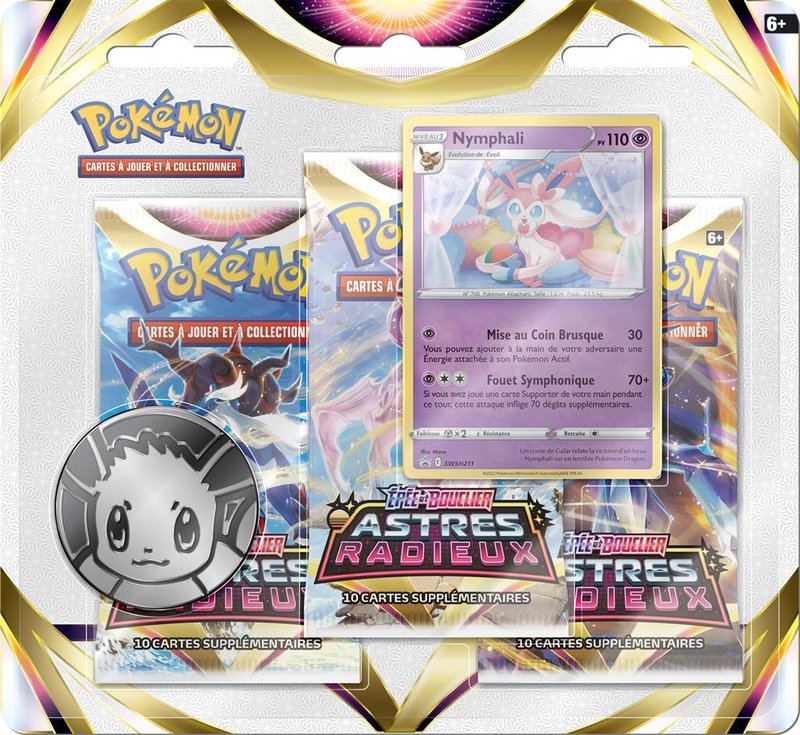 Pack 3 Boosters Pokémon Épée et Bouclier 10 - Version Nymphali