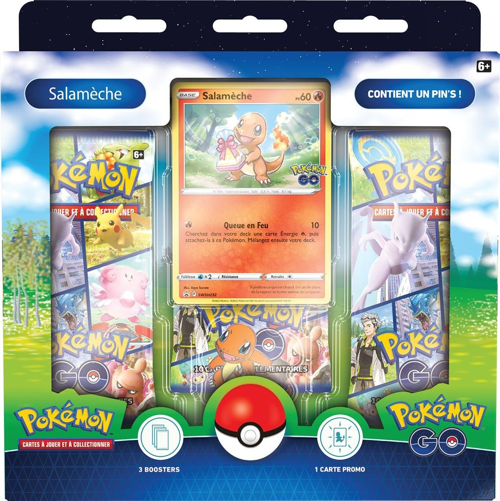 Pack 3 Boosters Pokémon GO Salamèche Bulbizarre Carapuce