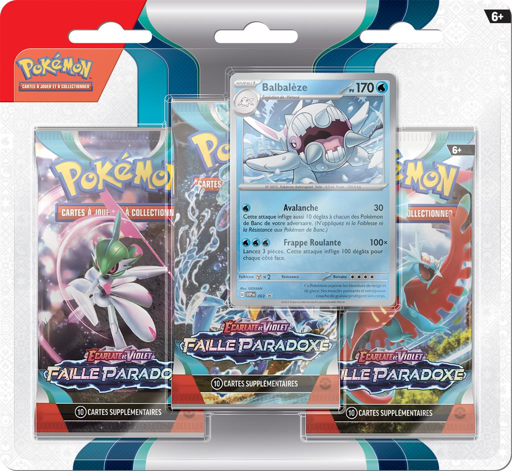 Pack 3 Boosters Pokémon Écarlate et Violet 4 - Version Balbalèze