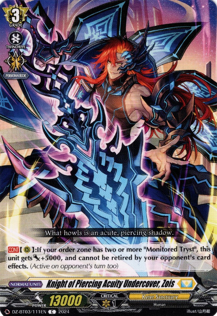 Knight of Piercing Acuity Undercover, Zois