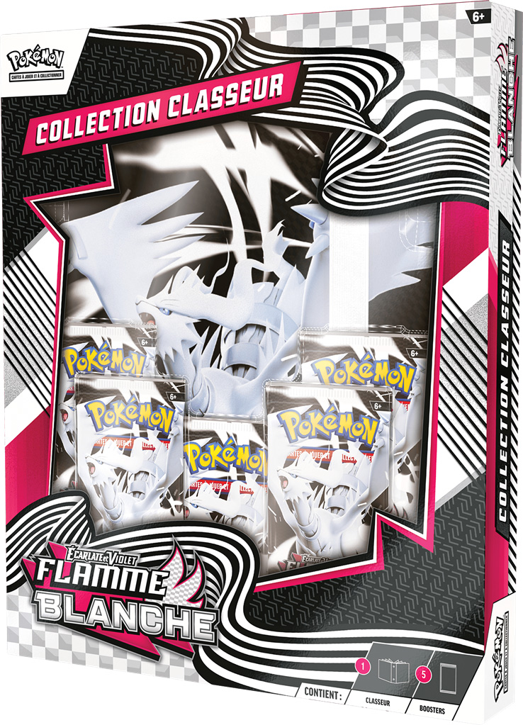 Coffret Pokémon Collection Classeur + 5 Boosters EV10.5 Flamme Blanche