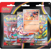 Pack 3 Boosters Pok&eacute;mon M&eacute;ga &Eacute;volution Chaos Ascendant ME04 - Version Reptincel